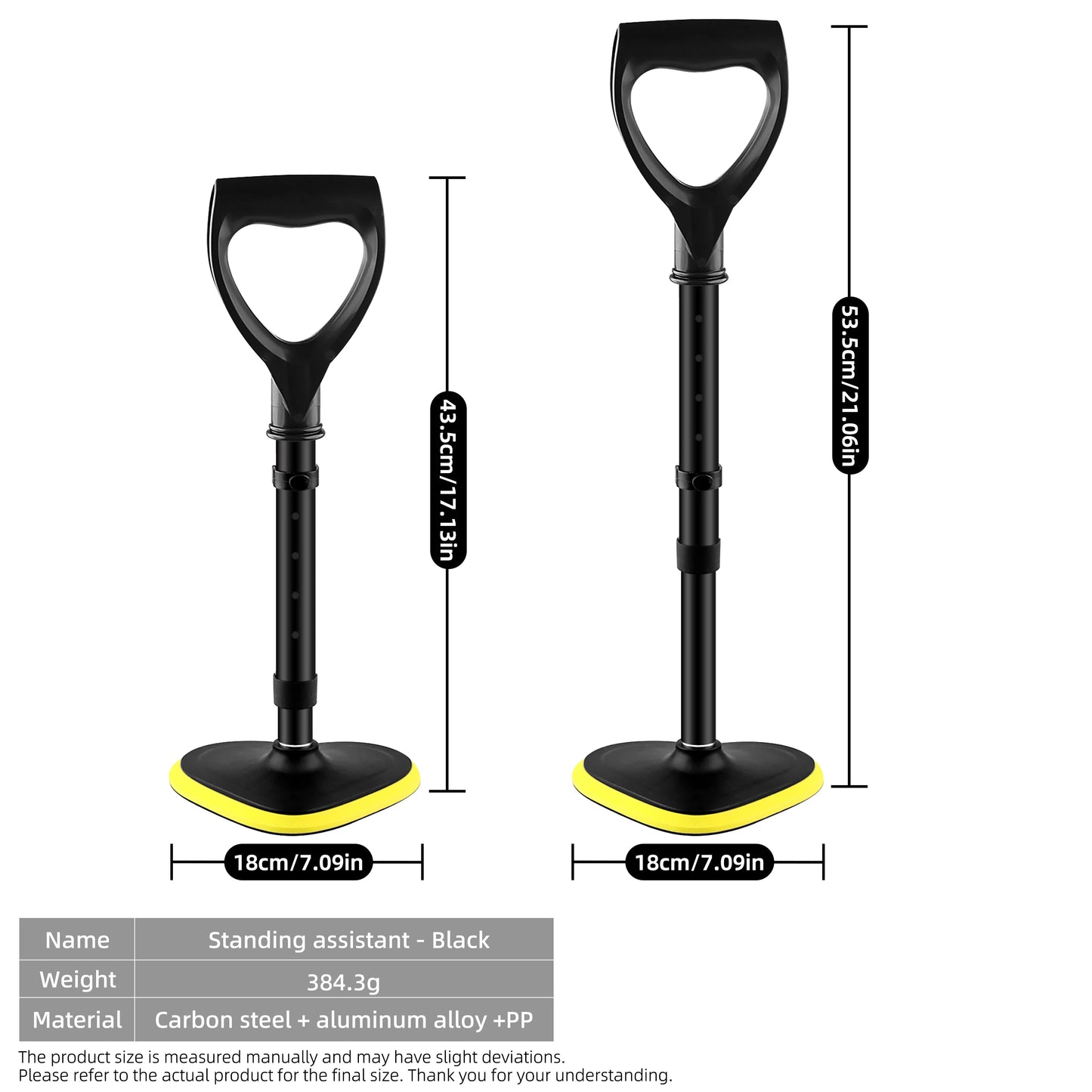 Adjustable standing assistive device