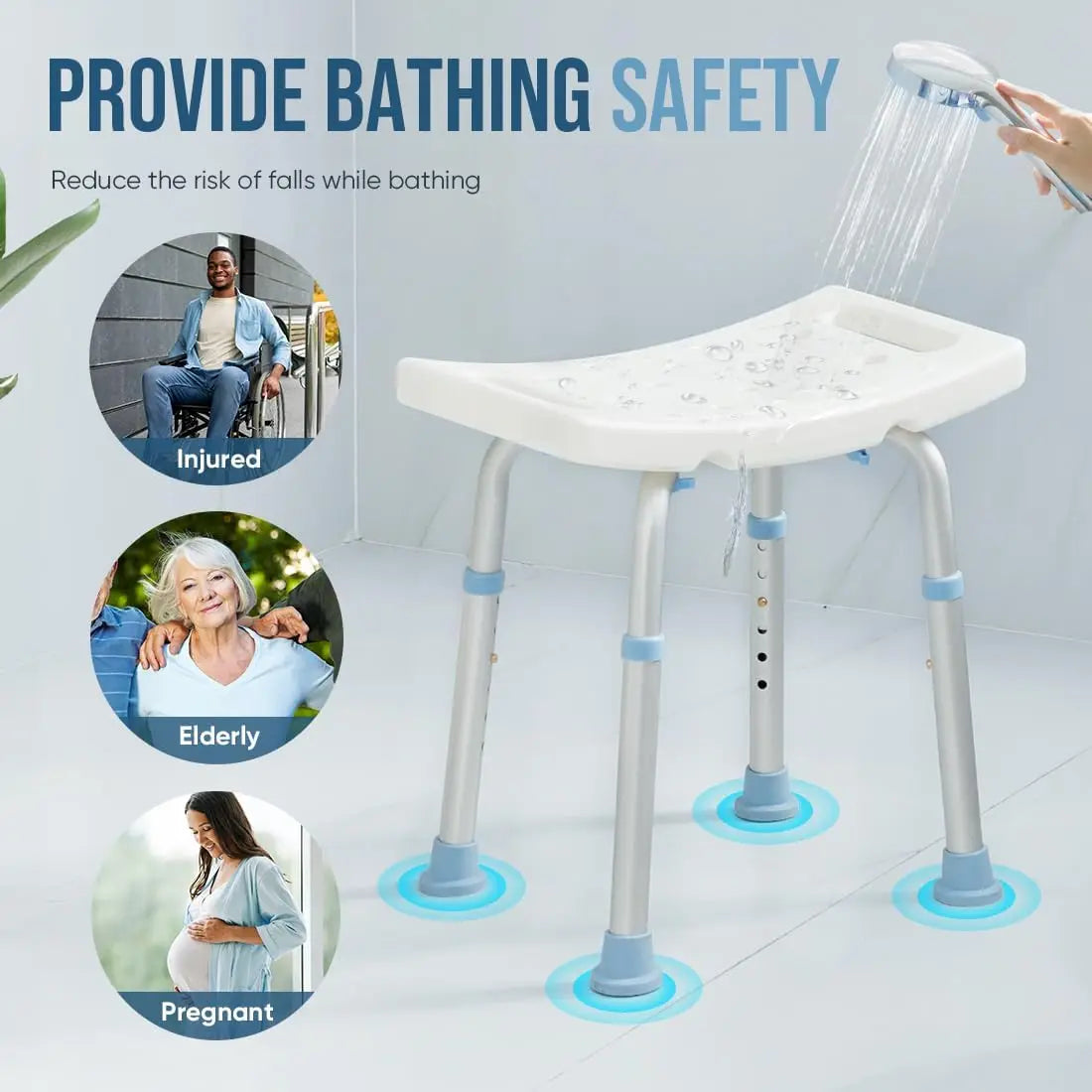 Anti-Slip Bench Bathtub Stool Seat