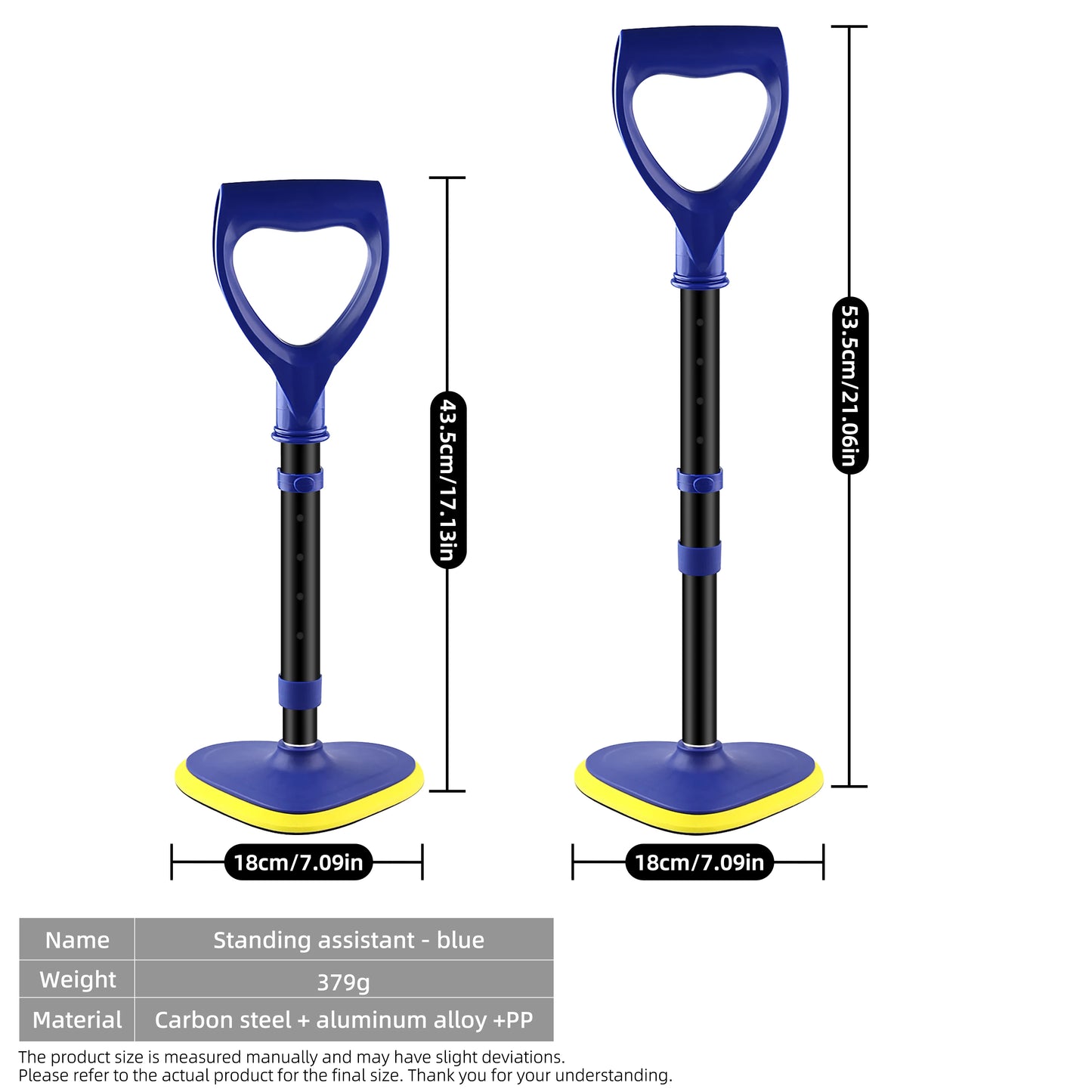 Adjustable standing assistive device