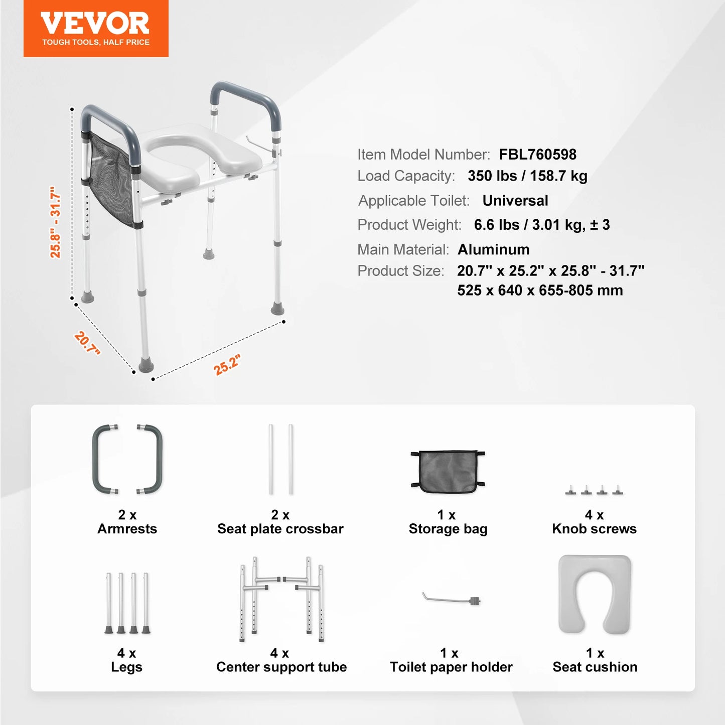 Comfortable Toilet Seat With Height Adjustment