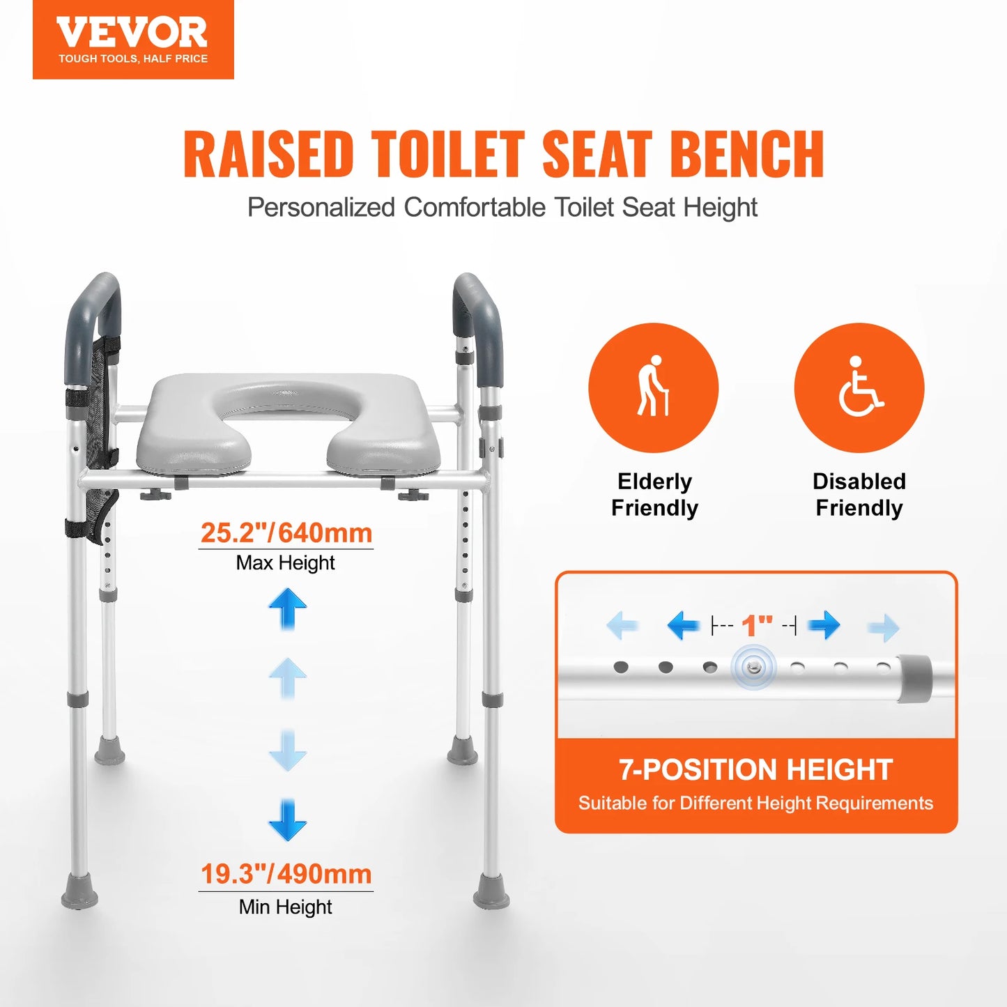 Comfortable Toilet Seat With Height Adjustment